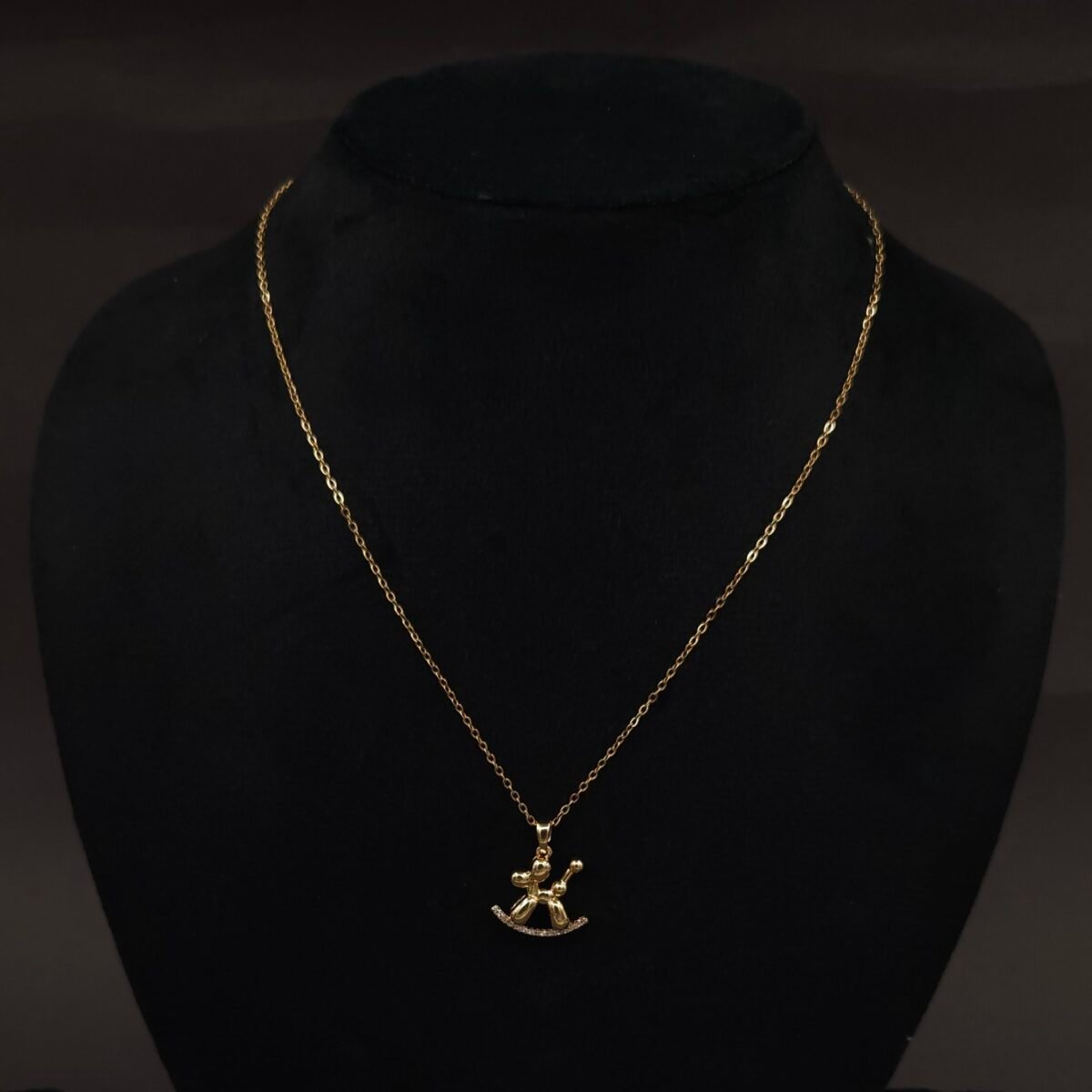 Stainless Steel Rocking Balloon Dog Pendant Necklace - Anti-Tarnish