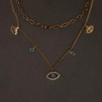 Stainless Steel Layered Evil Eye Necklace Set - Anti-Tarnish