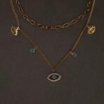 Stainless Steel Layered Evil Eye Necklace Set - Anti-Tarnish