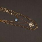 Stainless Steel Layered Tree of Life & Evil Eye Necklace - Anti-Tarnish