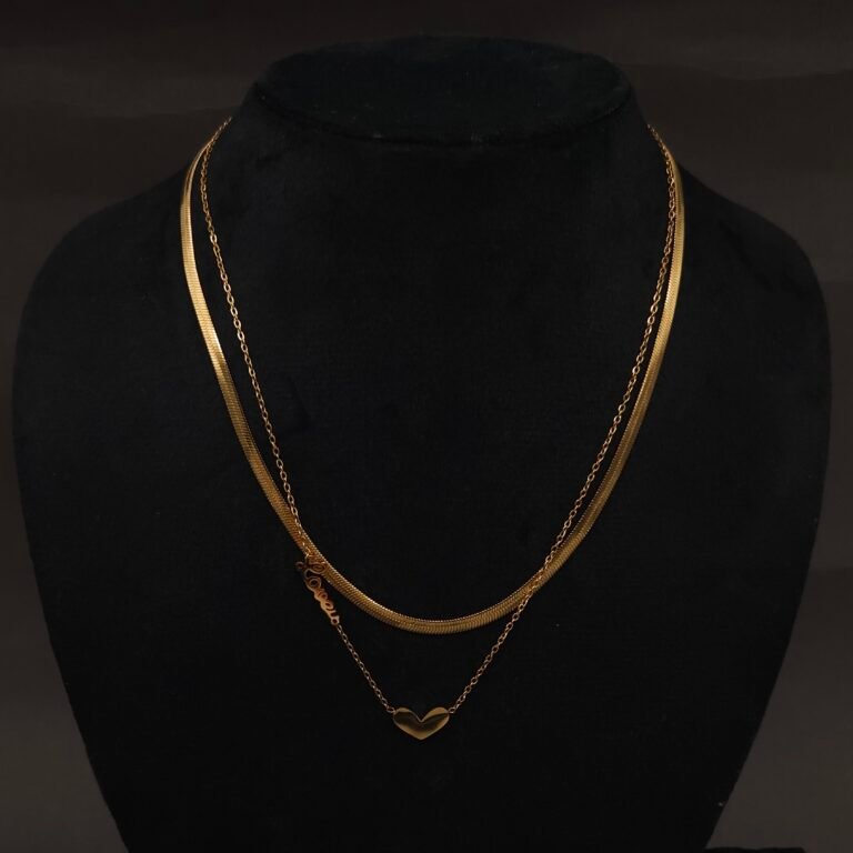 Stainless Steel Layered Heart & Love Necklace - Anti-Tarnish