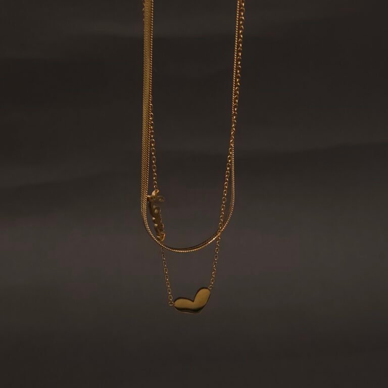 Stainless Steel Layered Heart & Love Necklace - Anti-Tarnish