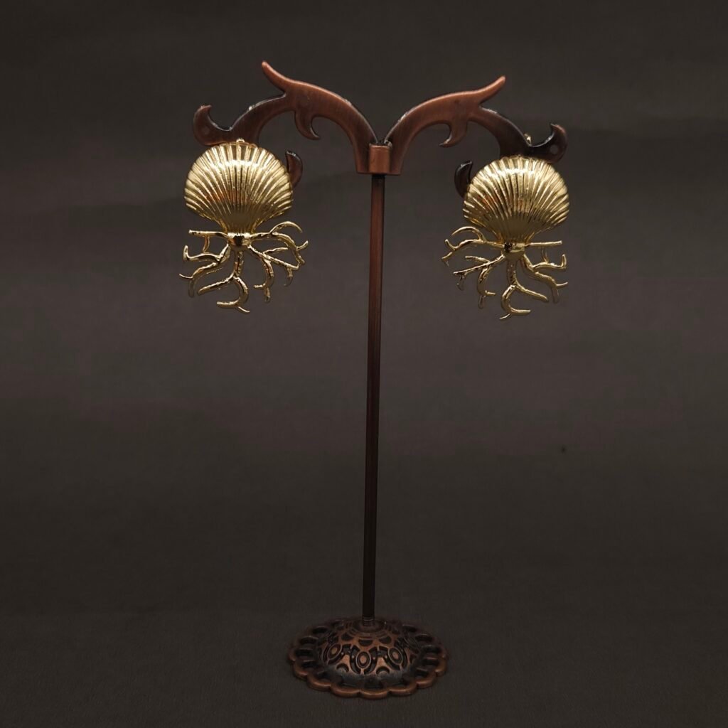 Stainless Steel Shell Coral Statement Earrings - Anti-Tarnish