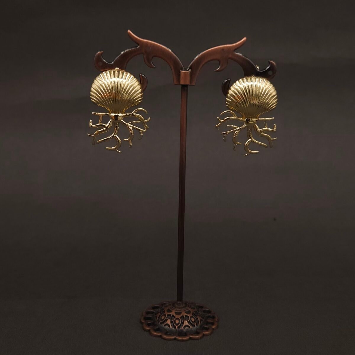 Stainless Steel Shell Coral Statement Earrings - Anti-Tarnish