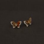 Stainless Steel Butterfly Crystal Stud Earrings - Anti-Tarnish