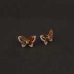 Stainless Steel Butterfly Crystal Stud Earrings - Anti-Tarnish