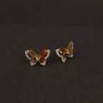 Stainless Steel Butterfly Crystal Stud Earrings - Anti-Tarnish