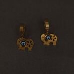 Stainless Steel Elephant Evil Eye Hoop Earrings - Anti-Tarnish