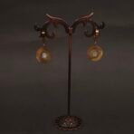 Stainless Steel Sunburst Pearl Hoop Earrings - Anti-Tarnish