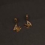 Stainless Steel Double Butterfly Hoop Earrings - Anti-Tarnish