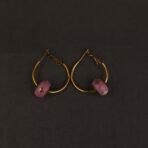 Stainless Steel Pink Enamel Floral Hoop Earrings - Anti-Tarnish