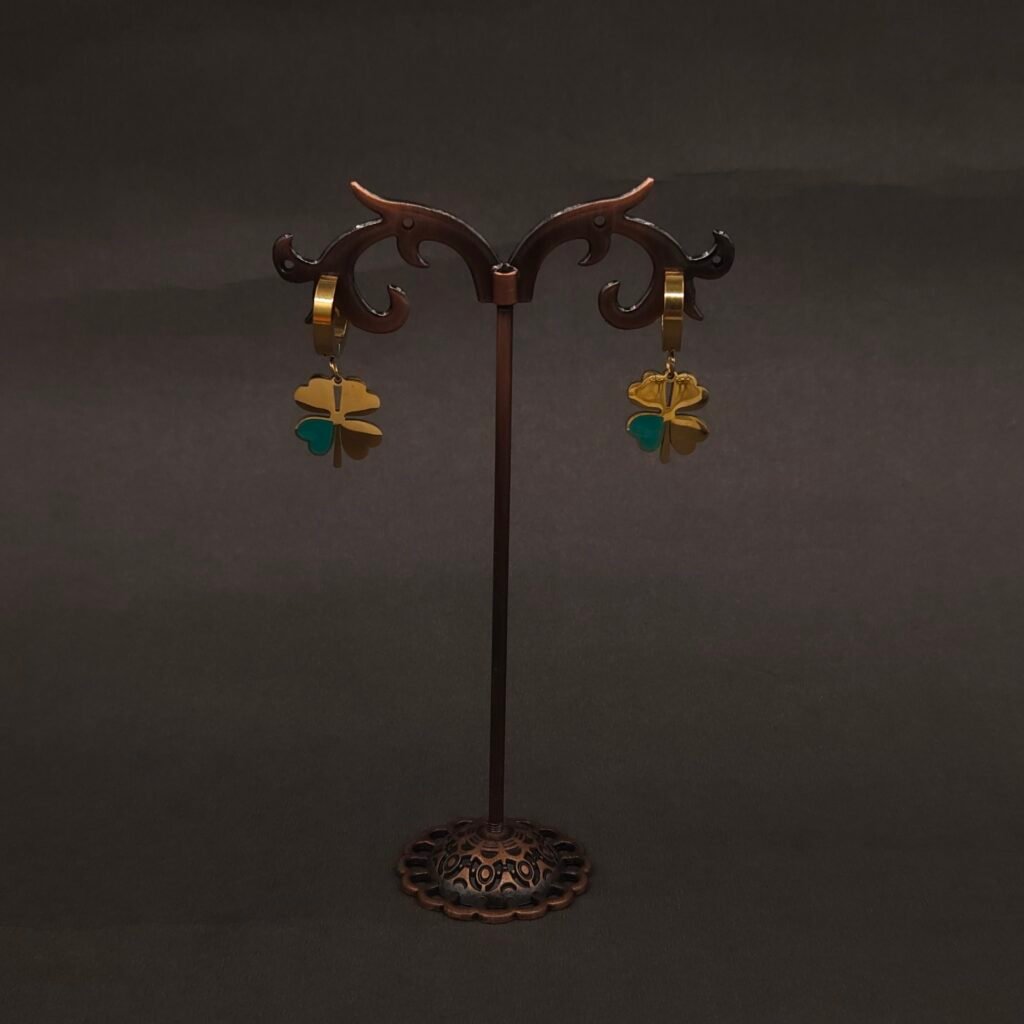 Stainless Steel Clover Hoop Earrings - Anti-Tarnish