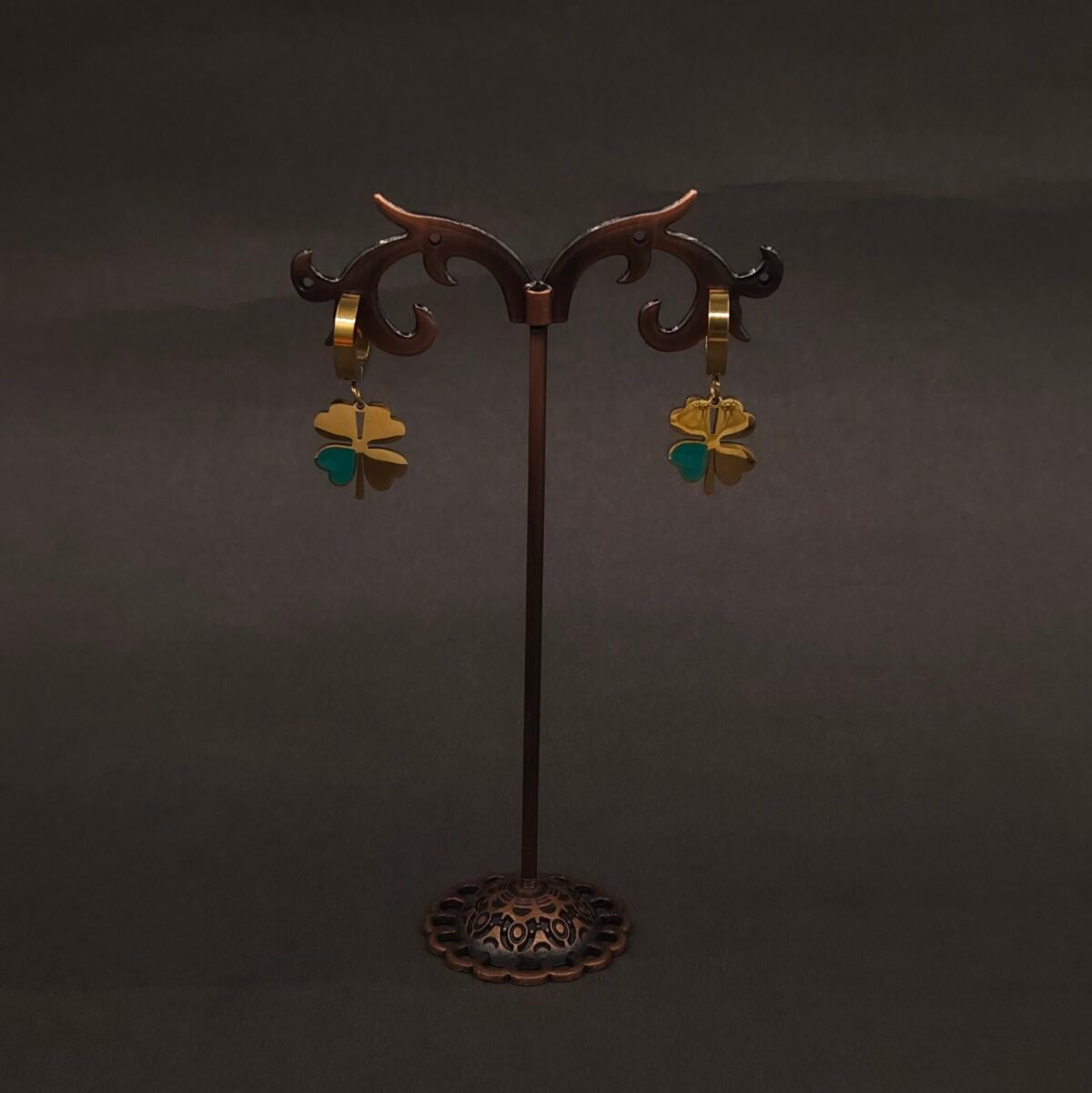 Stainless Steel Clover Hoop Earrings - Anti-Tarnish