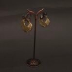 Stainless Steel Fan Engraved Hoop Earrings - Anti-Tarnish
