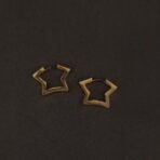 Stainless Steel Star Hoop Earrings - Anti-Tarnish