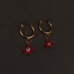 Stainless Steel Evil Eye Star Hoop Earrings - Anti-Tarnish