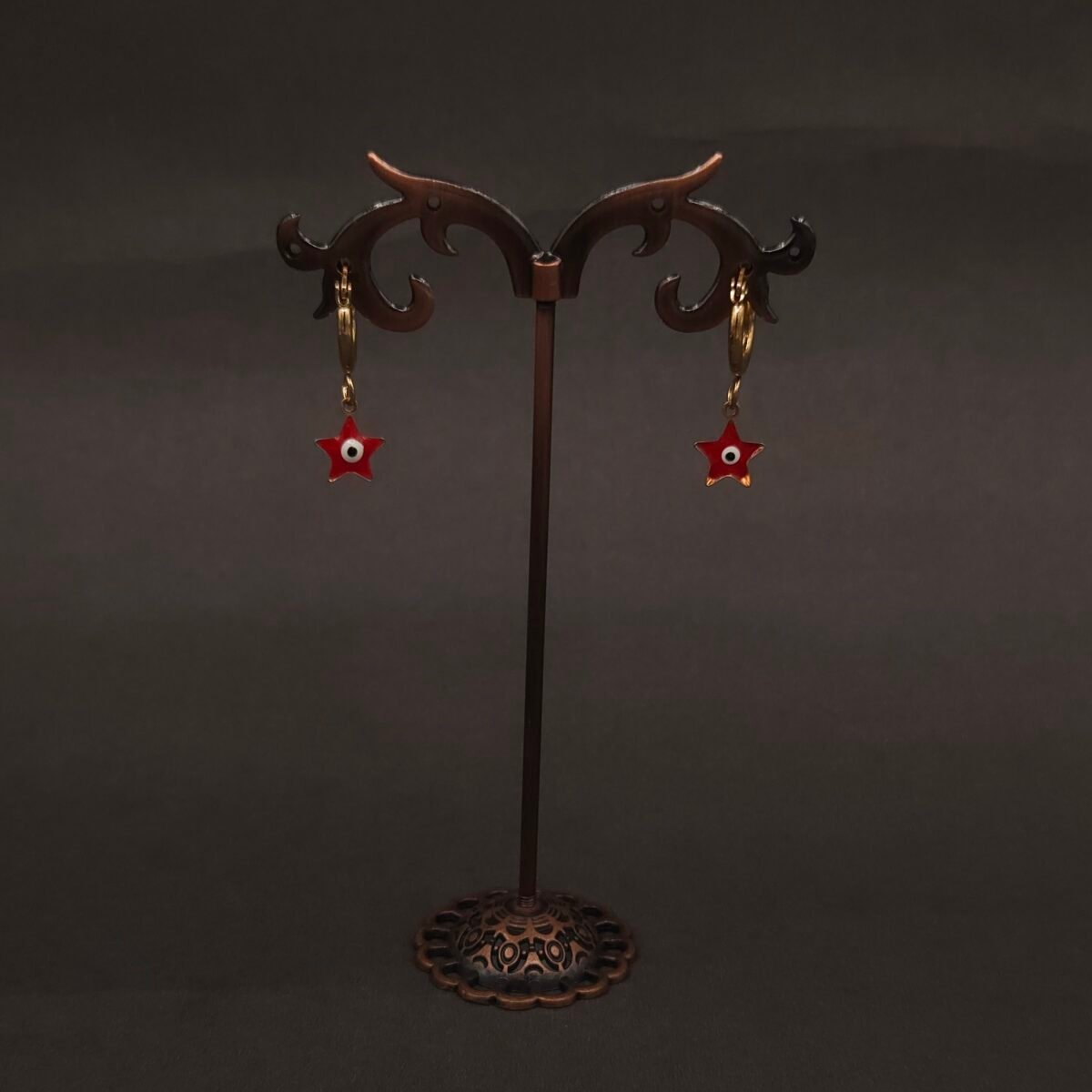 Stainless Steel Evil Eye Star Hoop Earrings - Anti-Tarnish