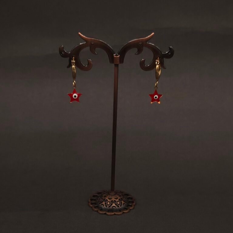 Stainless Steel Evil Eye Star Hoop Earrings - Anti-Tarnish