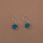 Handmade Brass Hook Earrings - Cabochon Stone Collection – Anti-Tarnish