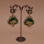 Handmade Brass Ganesha Motif Monalisa Dangler Earrings - Anti-Tarnish