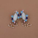 Handmade Brass Lotus Monalisa Dangler Earrings - Anti-Tarnish