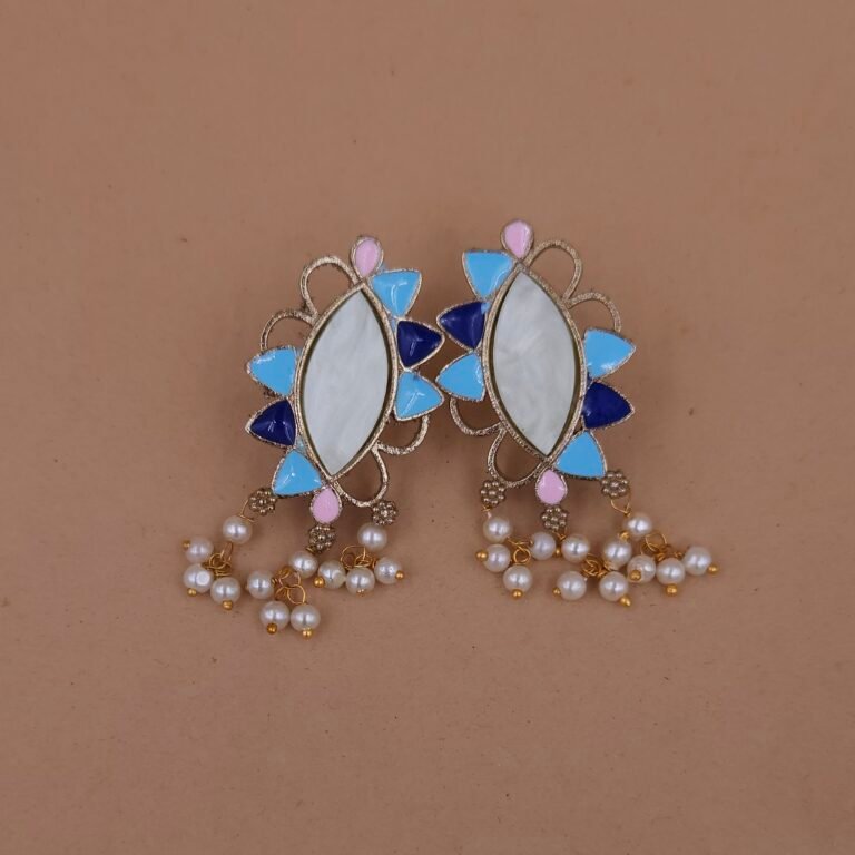 Handmade Brass Lotus Monalisa Dangler Earrings - Anti-Tarnish