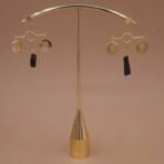 Handmade Brass Geometric Natural Raw Stone Earrings - Anti-Tarnish