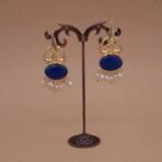 Handmade Brass Blue Monalisa Pearl Drop Earrings - Anti-Tarnish