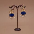 Handmade Brass Blue Monalisa Pearl Drop Earrings - Anti-Tarnish