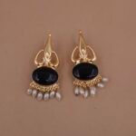 Handmade Brass Black Monalisa Pearl Drop Earrings - Anti-Tarnish