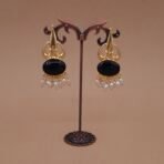 Handmade Brass Black Monalisa Pearl Drop Earrings - Anti-Tarnish