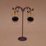 Handmade Brass Black Monalisa Pearl Drop Earrings - Anti-Tarnish