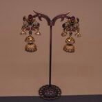 Handmade Brass Kundan Chandelier Jhumka Earrings - Anti-Tarnish