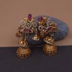 Handmade Brass Kundan Chandelier Jhumka Earrings - Anti-Tarnish