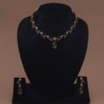 Handmade Brass Green Leaf Motif Necklace Set - Anti-Tarnish