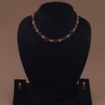 Handmade Brass Ruby Emerald CZ Choker Set - Anti-Tarnish