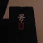 Handmade Brass Ruby Emerald CZ Choker Set - Anti-Tarnish