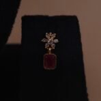 Handmade Brass Ruby Emerald CZ Choker Set - Anti-Tarnish