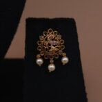 Handmade Brass Antique Pearled Motif Necklace Set - Anti-Tarnish