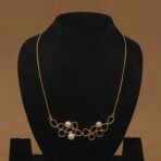 Handmade Brass Pearl Abstract Necklace Set - Anti-Tarnish