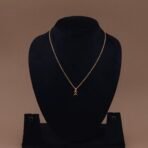 Handmade Brass Minimalist Green Stone Pendant Set - Anti-Tarnish