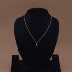 Handmade Brass Minimalist Green Stone Pendant Set - Anti-Tarnish