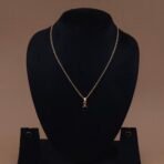 Handmade Brass Minimalist Black Stone Pendant Set - Anti-Tarnish