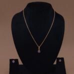 Handmade Brass Minimalist Round Stone Pendant Set - Anti-Tarnish