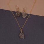 Handmade Brass Wire-Wrapped Natural Crystal Pendant Set | Anti-Tarnish