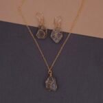 Handmade Brass Wire-Wrapped Natural Crystal Pendant Set | Anti-Tarnish