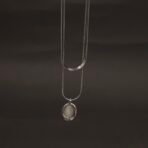 Stainless Steel Layered Snake Chain Necklace with Stone Pendant - Anti-Tarnish