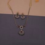 antique gold temple necklace set ruby emerald khianaa