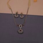 antique gold temple necklace set ruby emerald khianaa
