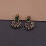 temple jewelry necklace set with green beads